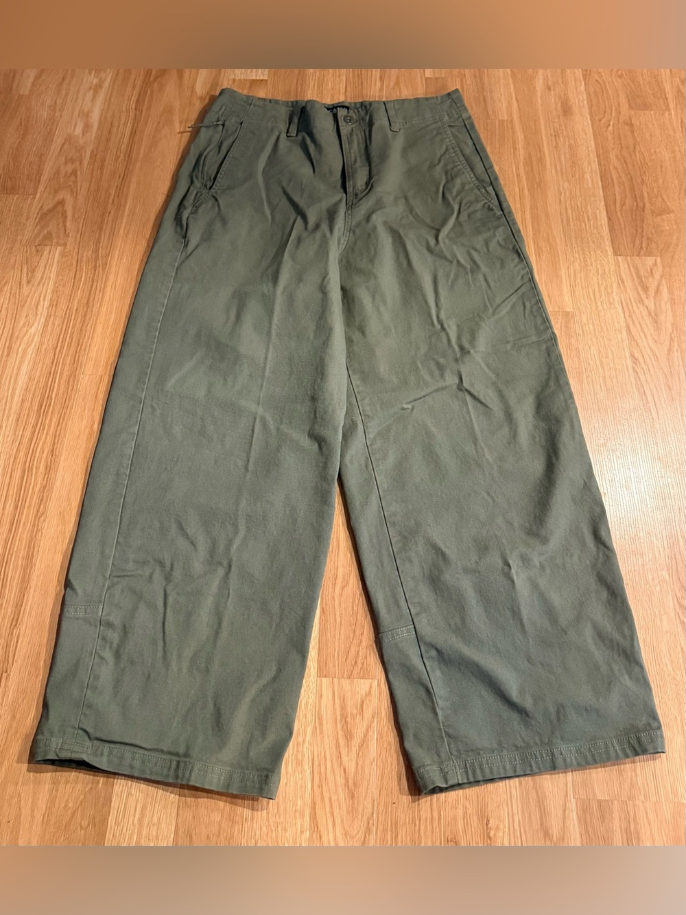EUC Columbia Women's ROC Wide-Leg Pants - Stone Green - 98% Cotton - Size 12